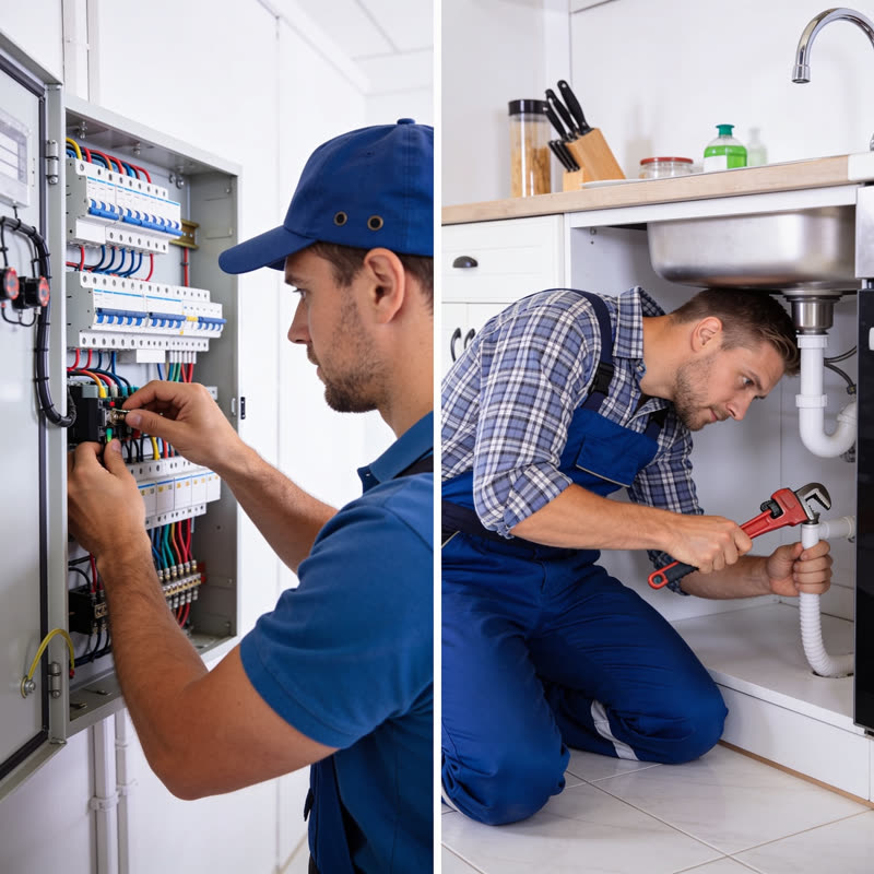 Electrician and plumber